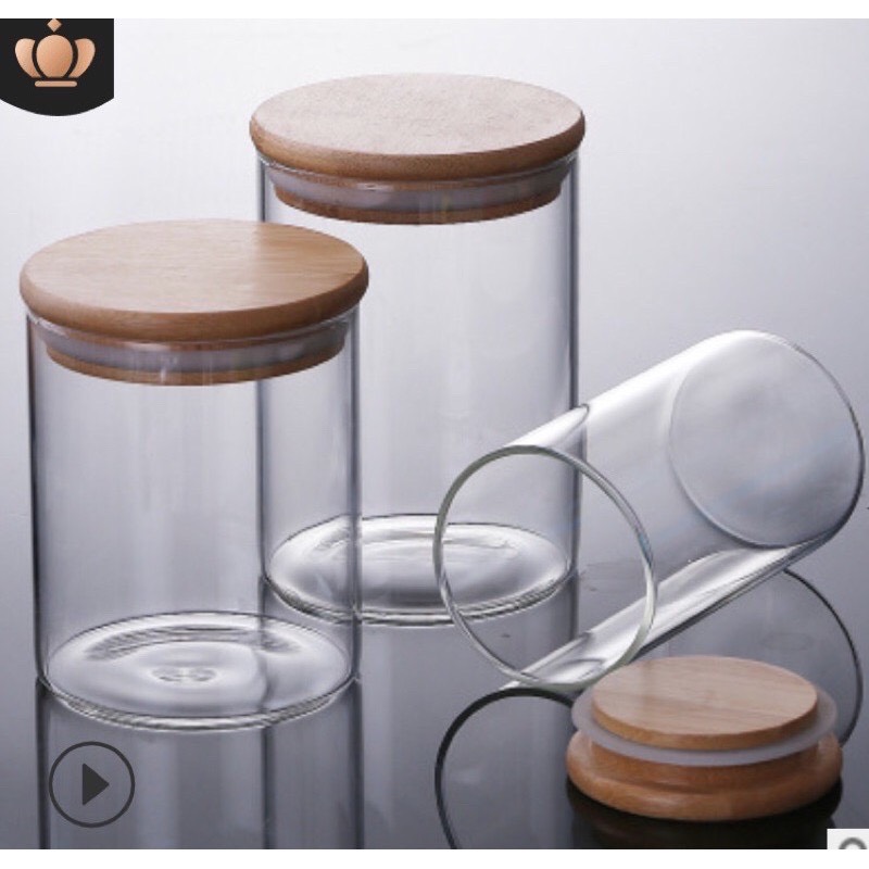Lọ thủy tinh nắp gỗ 260ml