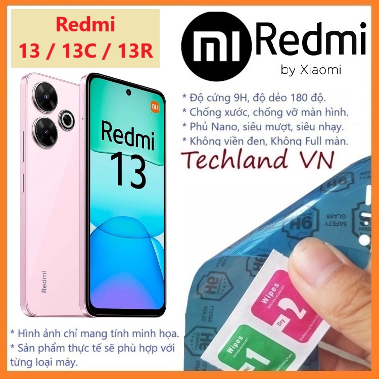 Cường Lực Phủ Nano Xiaomi Redmi 13 / 13C / 13R 4G / 5G - Trong Suốt, Không Full Màn, Không Viền Đen