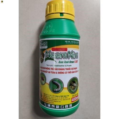 Neem nim 0.3ec chai 400ml - chế phẩm sinh học trừ rệp sáp, ruồi đục lá, nhện đỏ, sâu tơ, sâu xanh, bọ cánh tơ