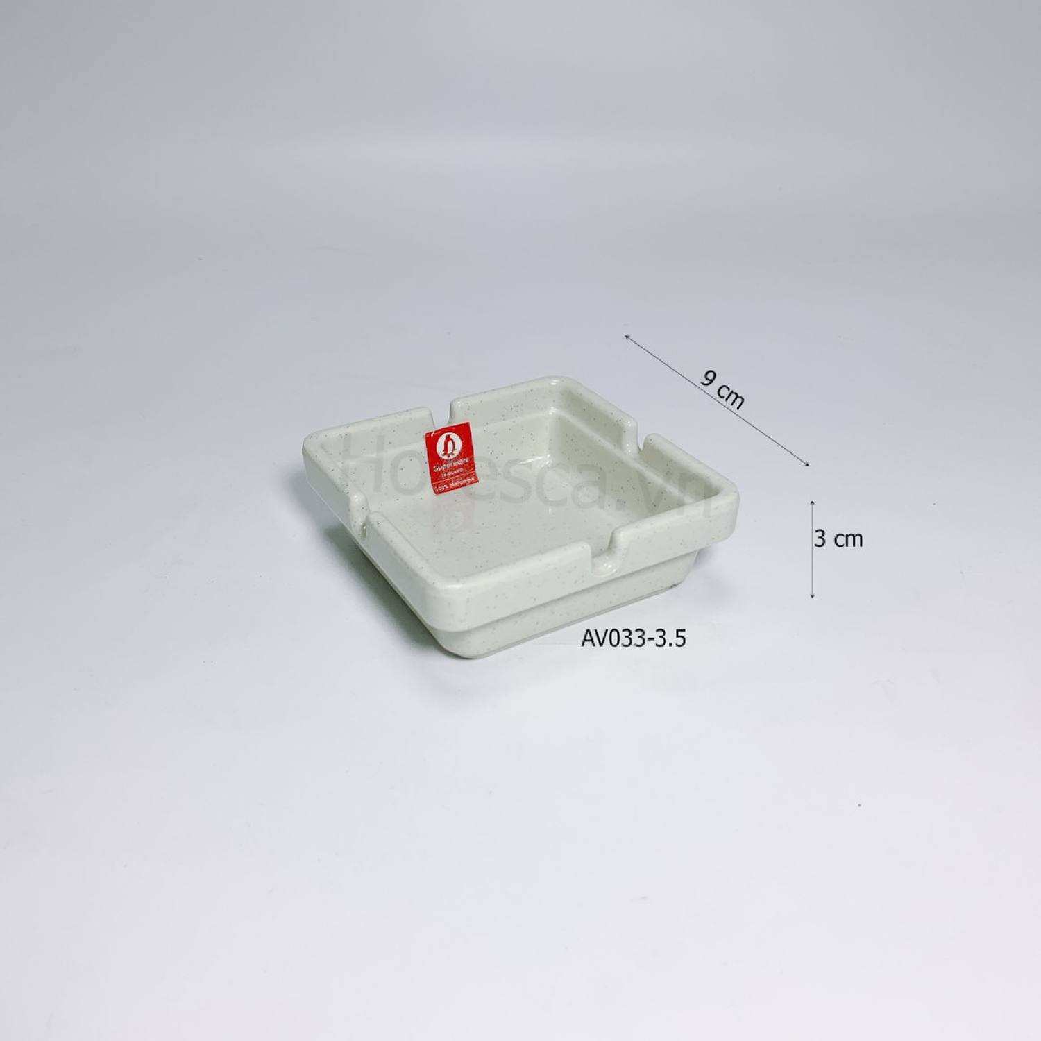 Gạt Tàn thuốᴄ, Vuông và Tròn (Đen - Trắng - Nâu - Xanh) Melamine