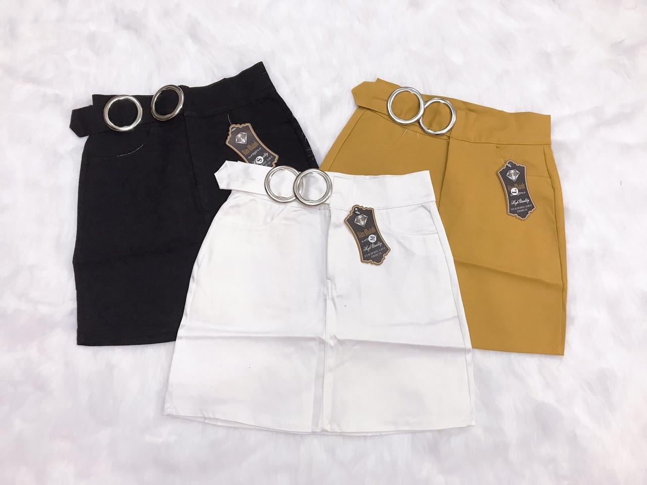 Chân Váy Kaki Dáng Chữ A Phối Khoen Eo Nhẹ Nhàng Nữ Tính TTS0436
