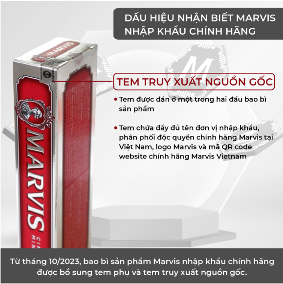 Kem đánh răng Marvis Whitening Mint
