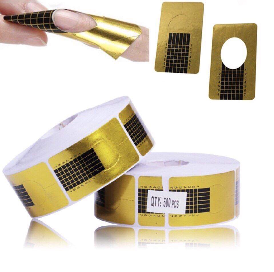 [HCM]Cuộn 100 miếng Form Giấy Đắp Bột Đắp Gel Nối Móng