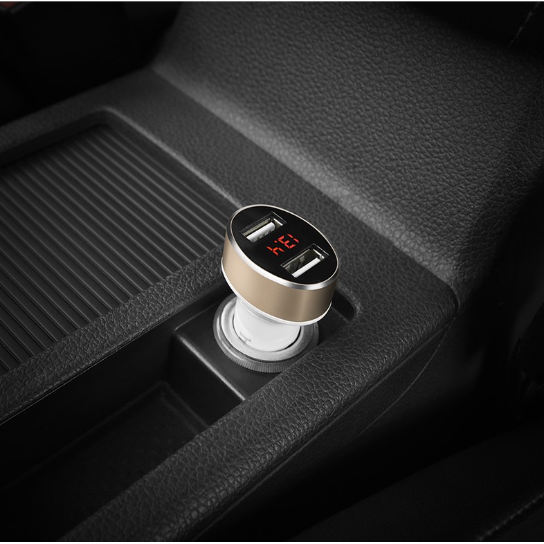 Sạc điện thoại trên ô tô HOCO Z26 [ 2 cổng USB ]