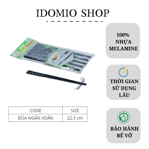 Đũa nhựa melamine ngắn xoắn- bịch 10 đôi
