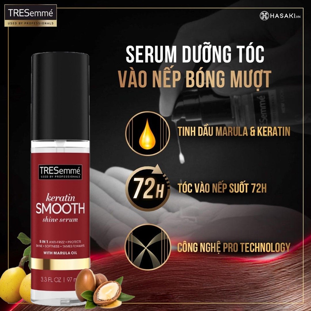 Serum Dưỡng Tóc Tresemme Keratin Smooth 97ml Vào Nếp Bóng Mượt 72H TRESemmé Keratin Smooth Shine Serum 97ml