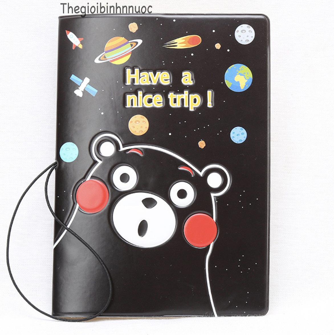 Vỏ Bọc Hộ Chiếu Passport Cover Gấu Kumamon V41