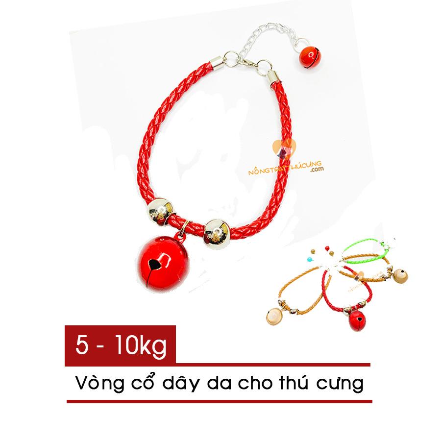 Vòng cổ dây da chuông lớn cho thú cưng -
