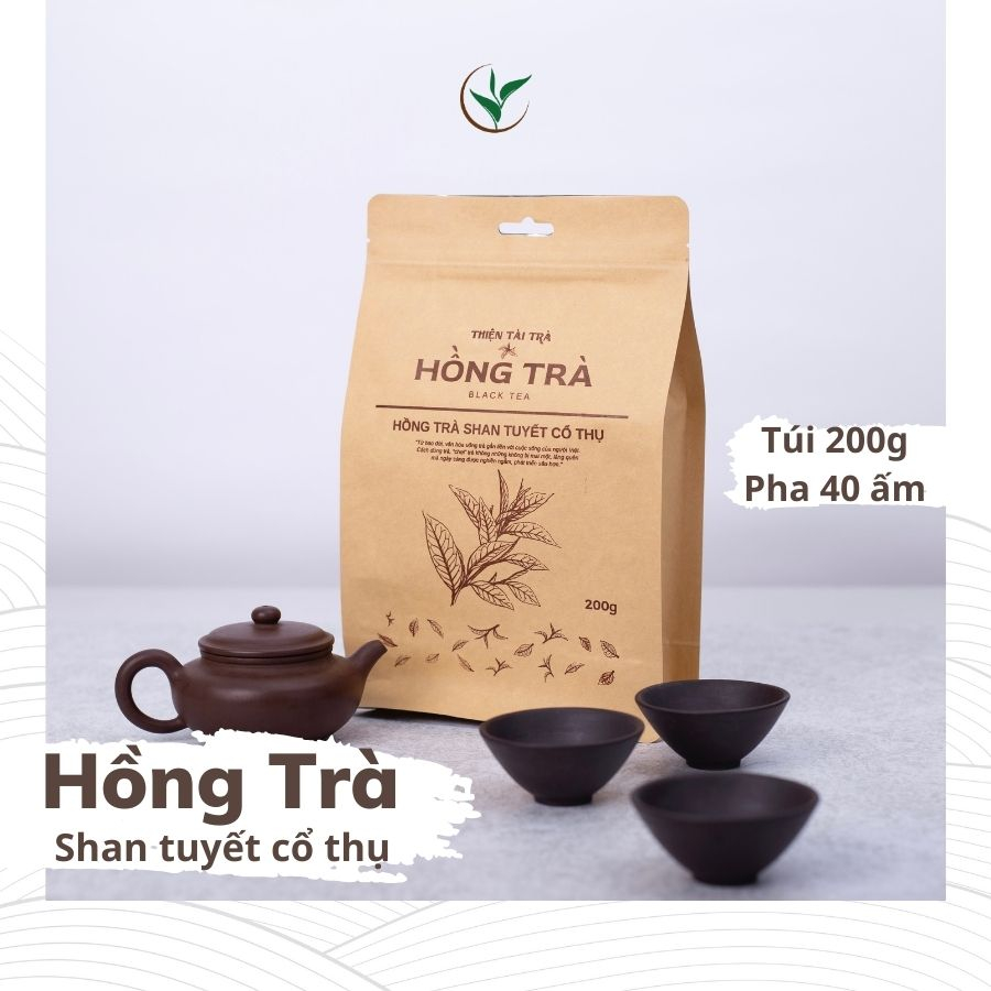 Hồng trà thiện tài trà shan tuyết cổ thụ hà giang túi 200 gram