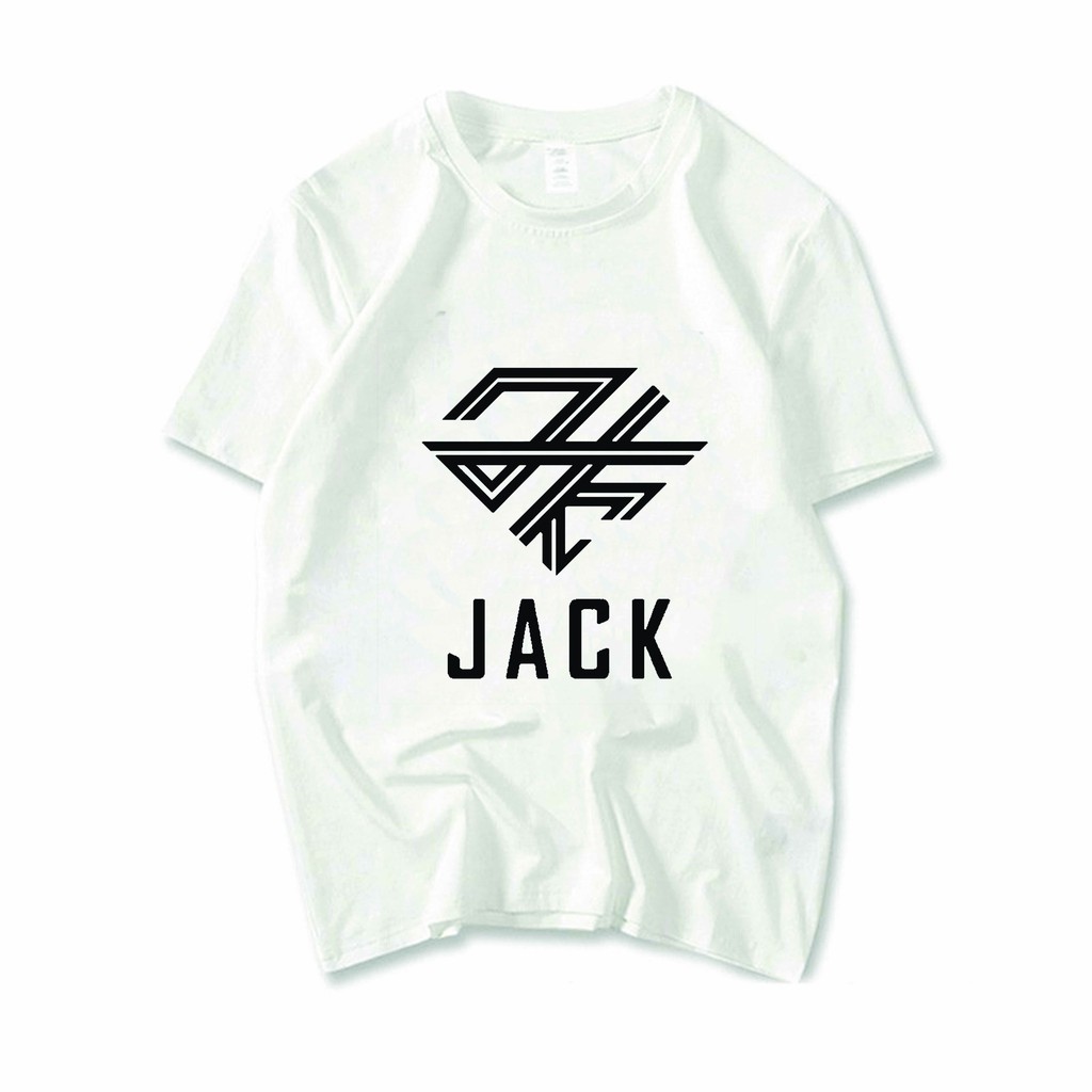 Áo thun phông đen trắng in logo Jack