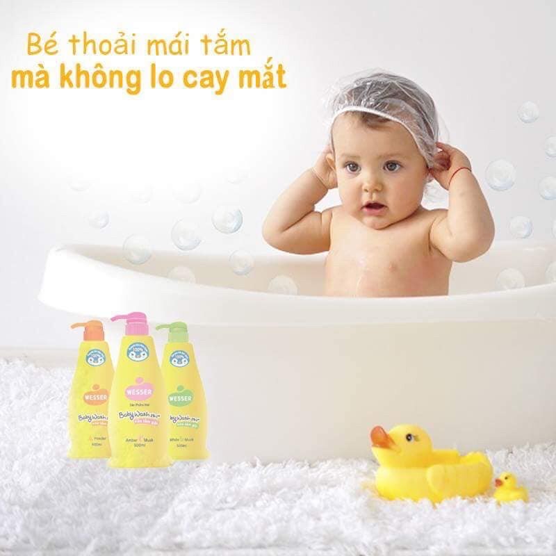 Sữa Tắm Gội Wesser Hàn Quốc 500ml (dầu tắm gội 2in1)