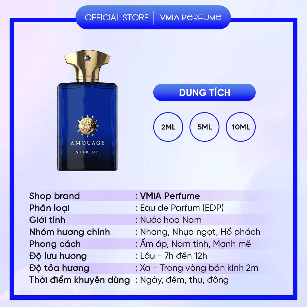 Nước hoa Nam Amouage Interlude mẫu thử 2ml 5ml 10ml