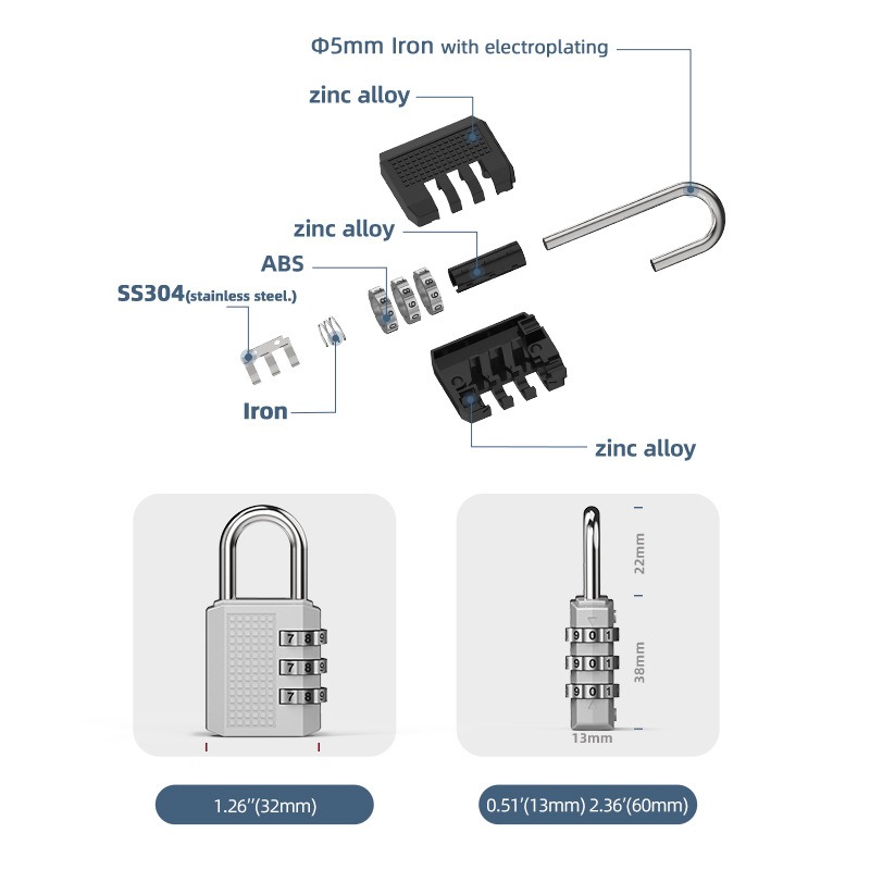 [HCM]Ổ KHÓA SỐ (LOẠI 3 SỐ CÀI ĐẶT) Ổ KHÓA MẬT MÃ KHÔNG CẦN CHÌA