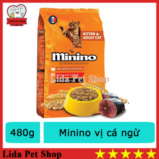 HN- Thức ăn cho mèo Minino 480g Thức ăn vị cá ngừ dành cho mèo mọi lứa thumbnail