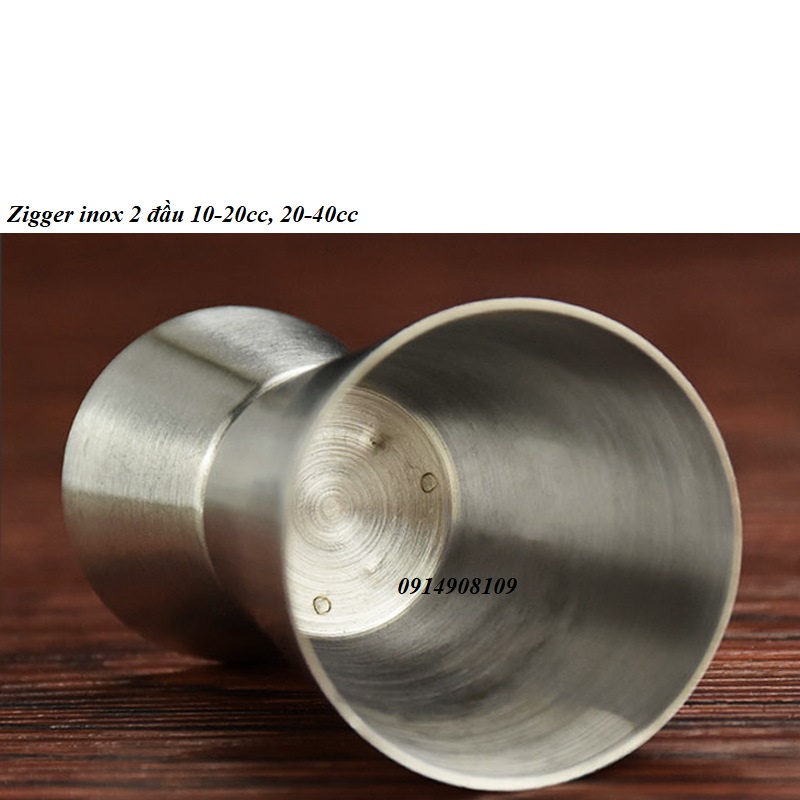 Zigger - ly đong inox 2 đầu inox