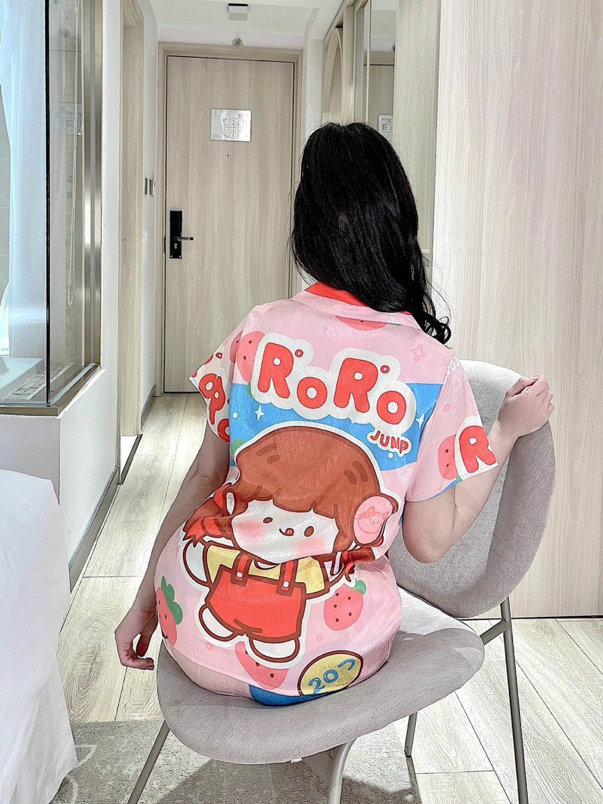 [Free Ship 2024] Pijama lụa Mango Latin đùi in 3D sale sốc - bộ ngủ lụa đùi