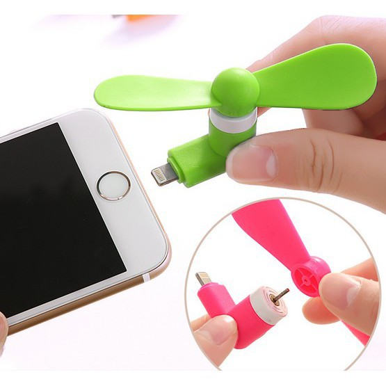 [HCM]Quạt mini 2 cánh cắm chân điện thoại iphone- chấn hưng
