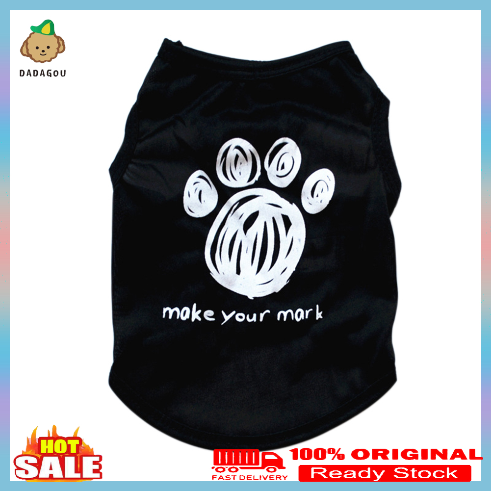 Leisure Letters Dog Footprint Thin Breathable Pet Vest Cat Puppy Summer Clothes