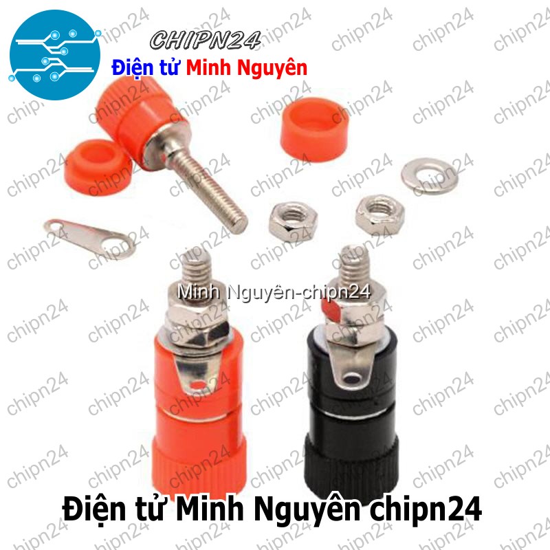 [2 cái] (F108.3) Đầu Jack chuối JS-910B 4mm Đỏ - HH004019
