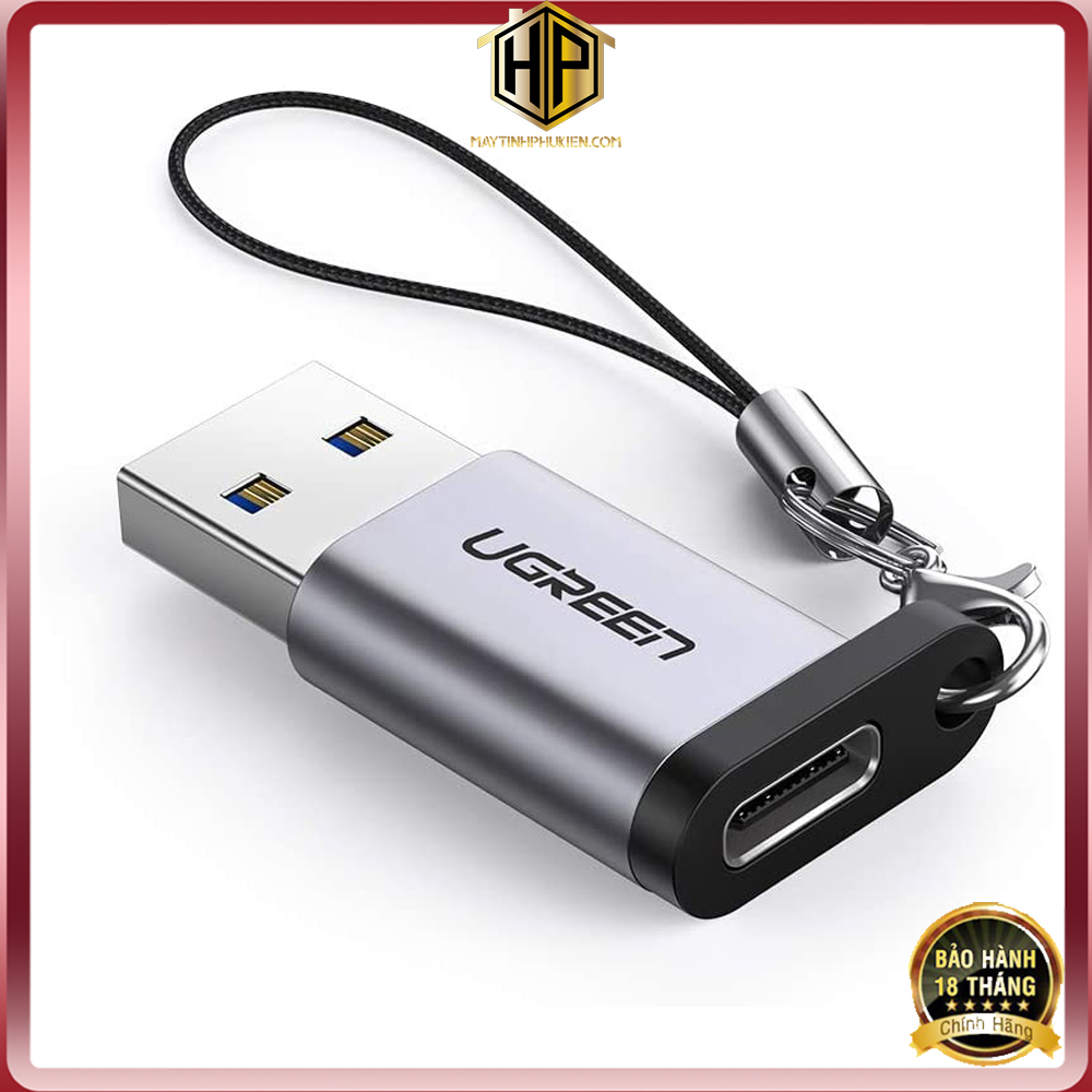 Ugreen 50533 - đầu chuyển đổi usb 3.0 sang usb type c có đây đeo chính hãng