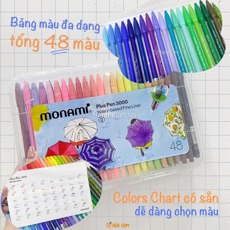 Set Bút Monami Plus Pen 3000 Nhà Cam
