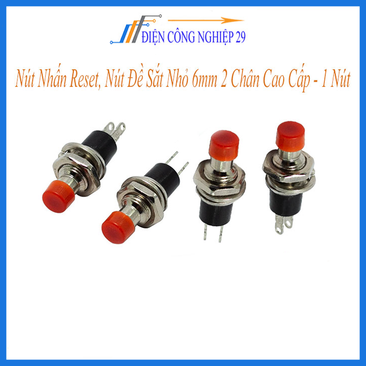 Nút Nhấn Reset, Nút Đề Sắt Nhỏ 6mm 2 Chân Cao Cấp - 1 Nút