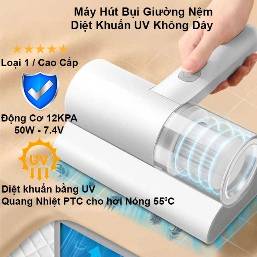 Máy hút bụi giường nệm không dây cầm tay diệt khuẩn UV Máy hút bụi mini