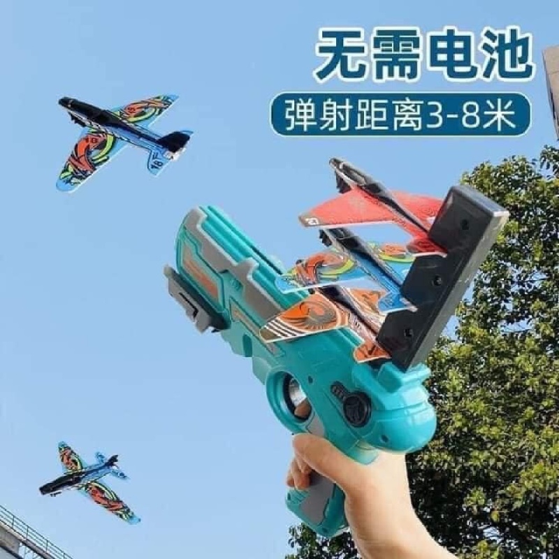 Đồ chơi sung phóng máy bay cho trẻ em , đồ chơi máy bắn máy bay lượn mô hình trẻ em