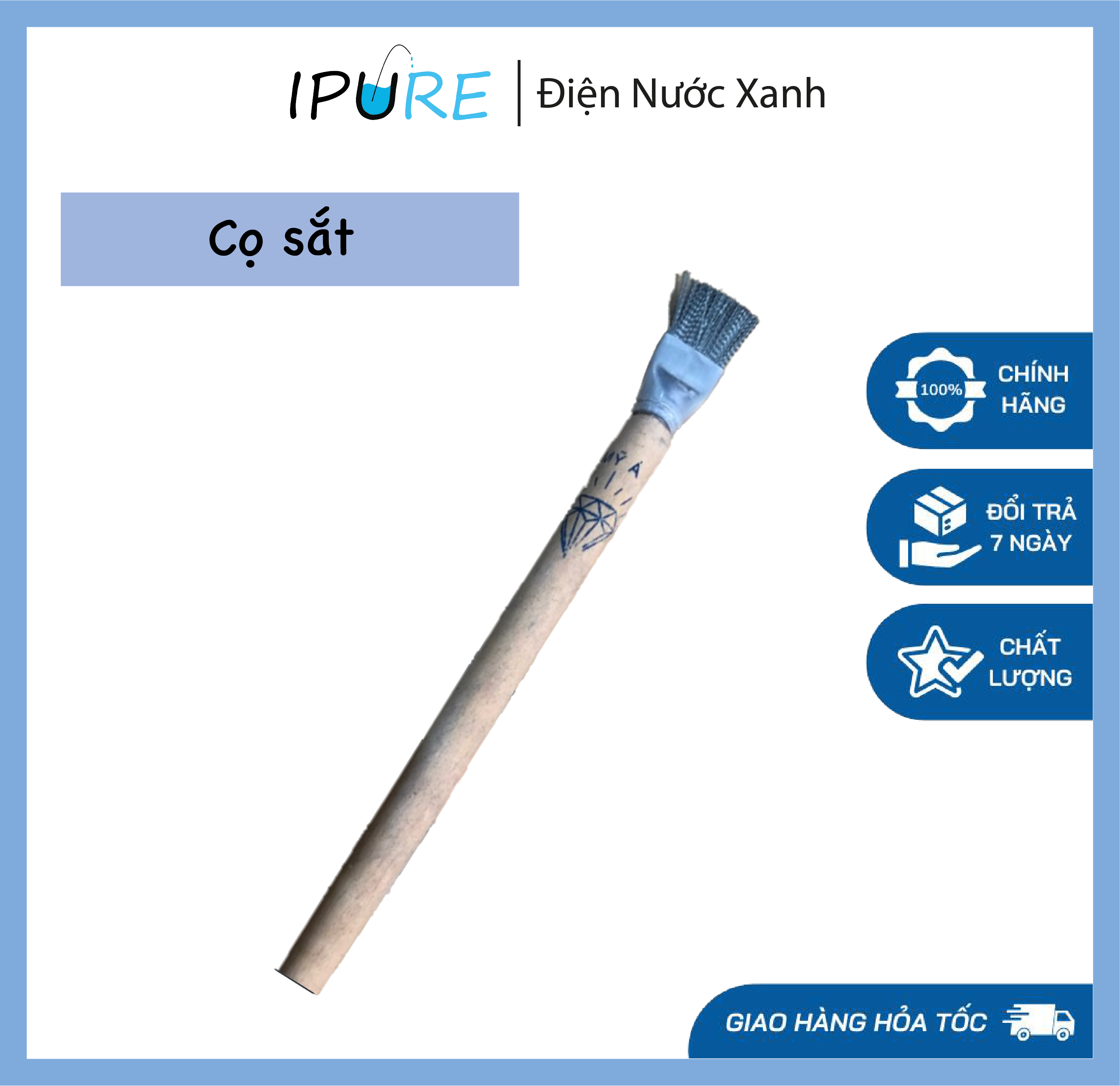 Cọ Sắt Cán Gỗ - Cọ Sắt Cọ Rỉ Sét size nhỏ lớn - DNX IPURE