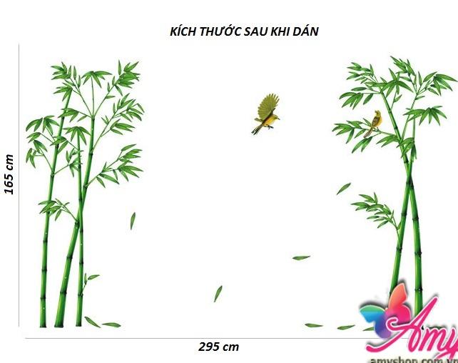 Decal dán tường cây trúc 2 bên