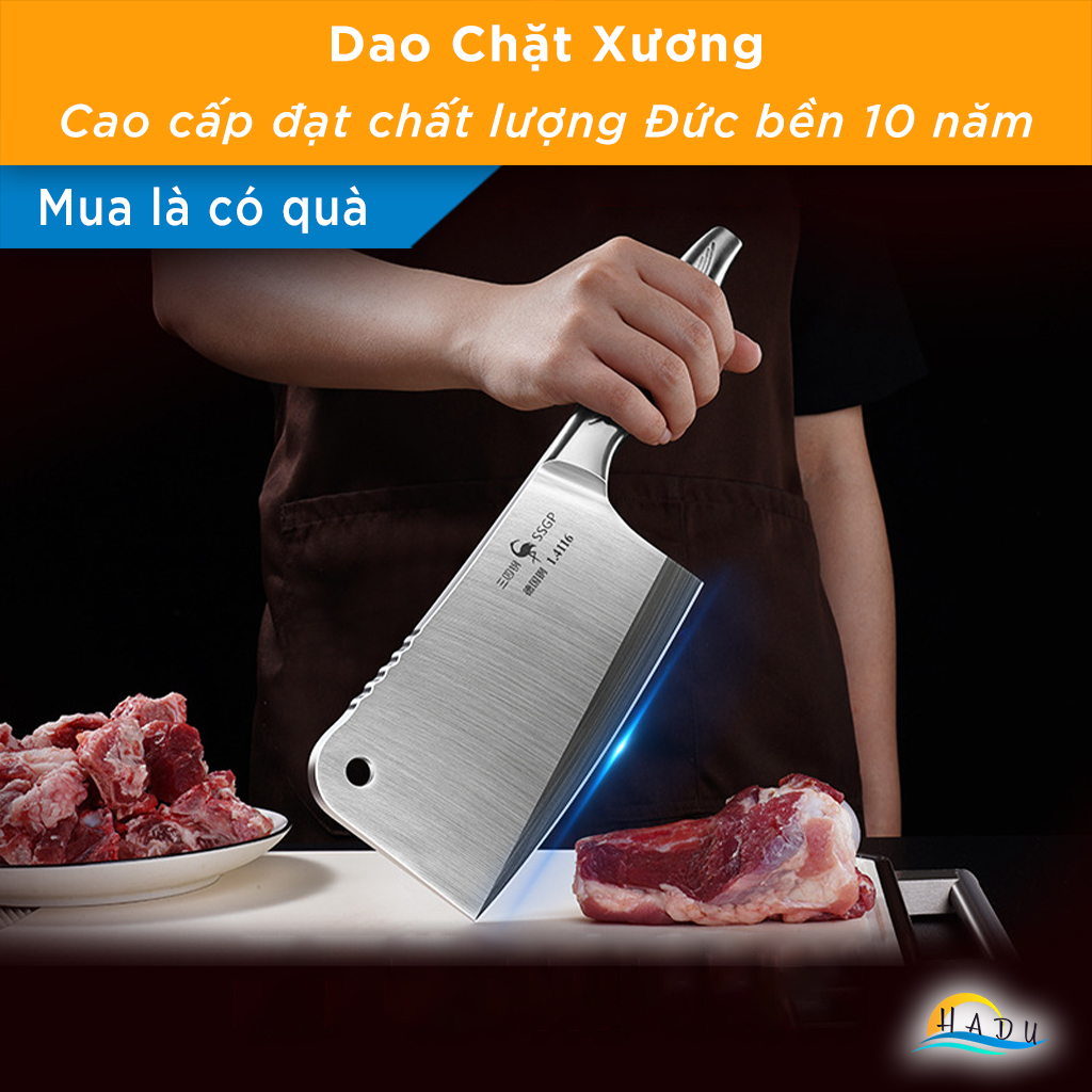 Dao Chặt Xương Thịt Gà Cao Cấp Kiểu Nhật Bản - Thép Không Gỉ Inox 304 Đạt Chuẩn Chất Lượng Đức - SSGP Chính Hãng