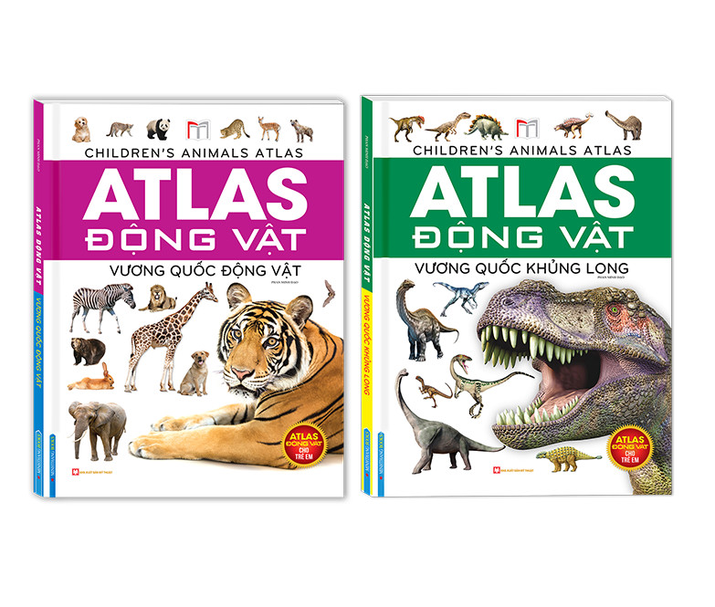 Combo 2c Atlas Vương quốc động vật & Vương quốc khủng long