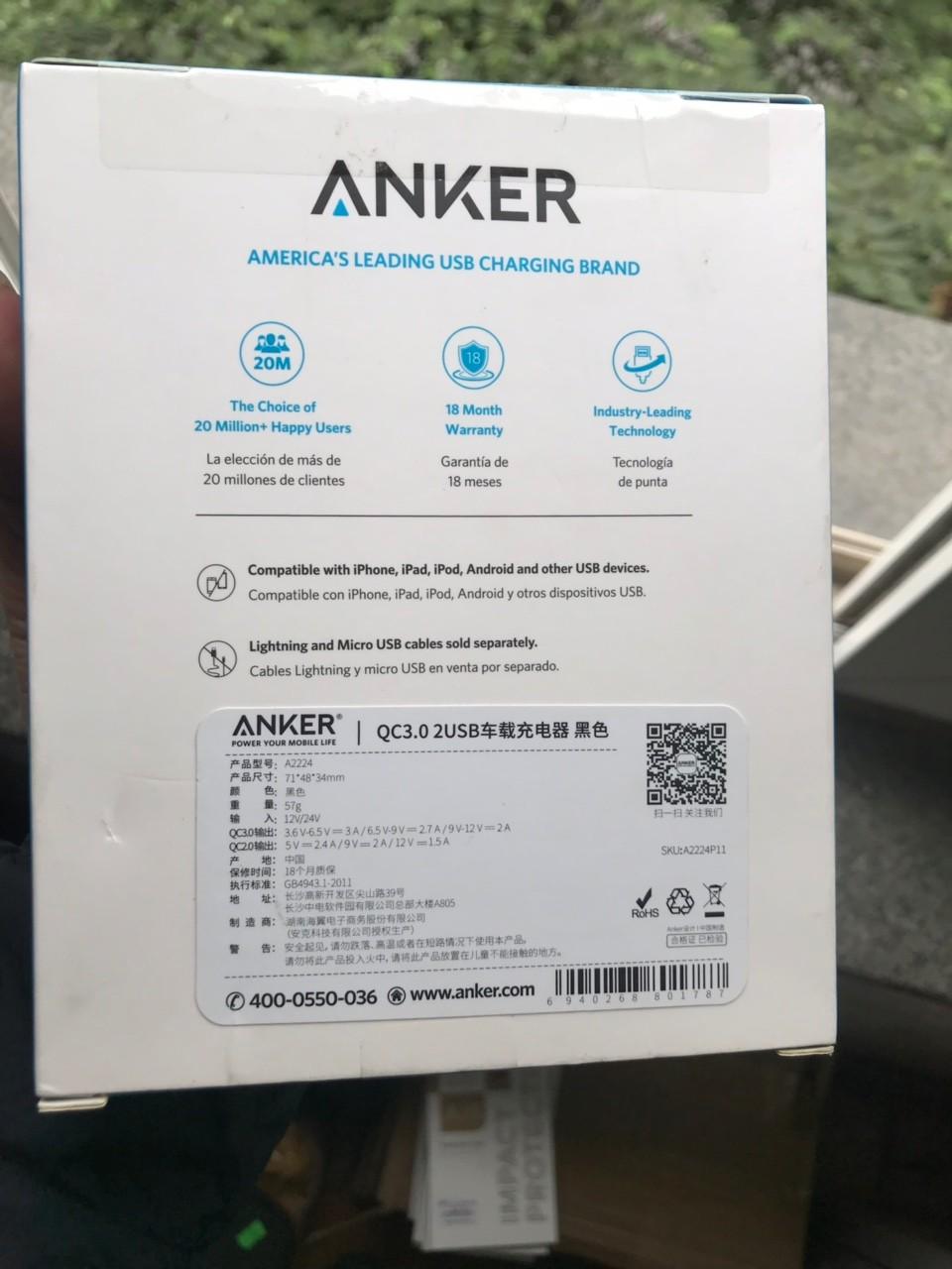 Sạc Xe Hơi Anker PowerDrive+ 42w