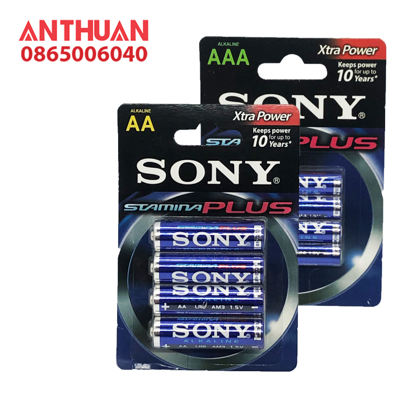Pin Sony Stamina Plus Extra power AA,AAA LR6, LR03 an toàn với môi trường - Vỉ 4 viên