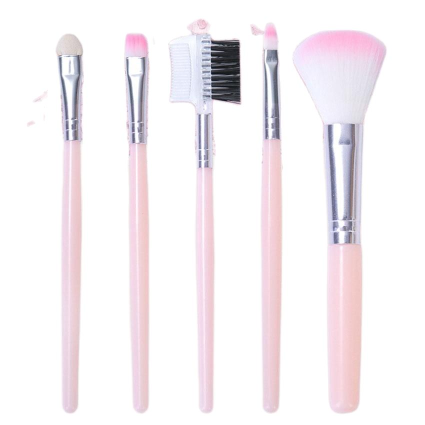 Bộ Cọ Trang Điểm 5 Cây Màu Hồng Dễ Thương Xinh Xắn
