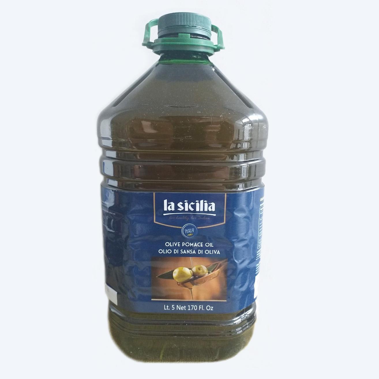 HCMDầu Oliu tinh luyện Olive Pomace La Sicilia 5 lít Date 2023