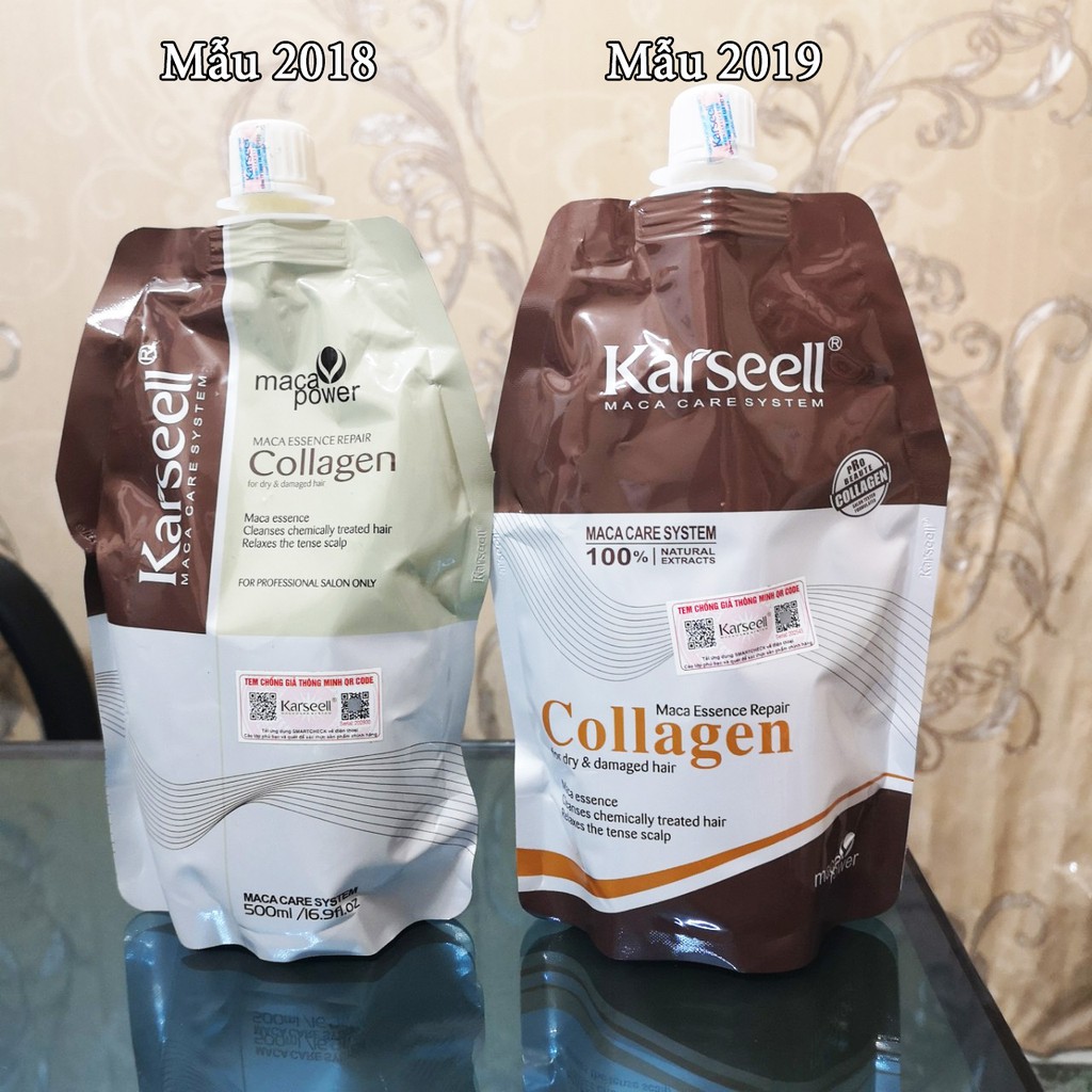 [Hoàn Tiền 8%]Kem Hấp Tóc Collagen Karseell Maca Dạng Túi 500ML