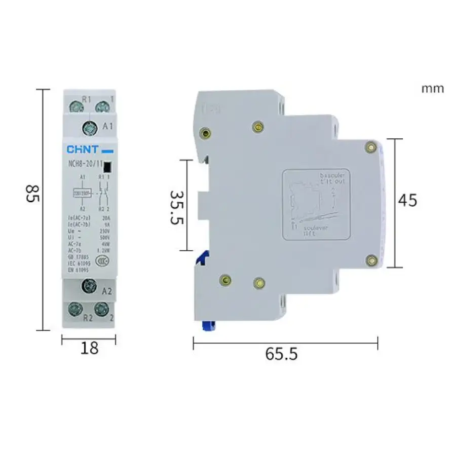 Khởi động từ 1 pha CHINT 25A (Contactor)