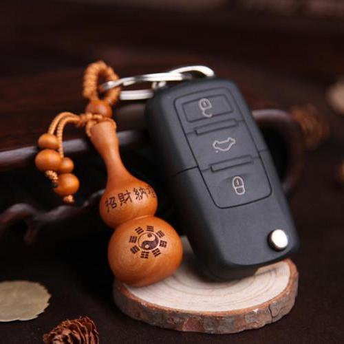 Móc Khóa Gỗ Thủ Công Khắc Hình Hồ Lô May Mắn