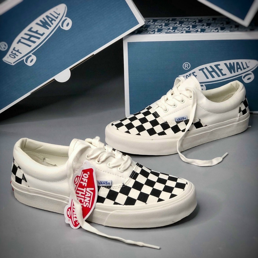 Giày thể thao nam nữ Vans caro lười, Vans caro buộc dây, Vans đen vault, Van Fog nam nữ chuẩn 11 full bill box