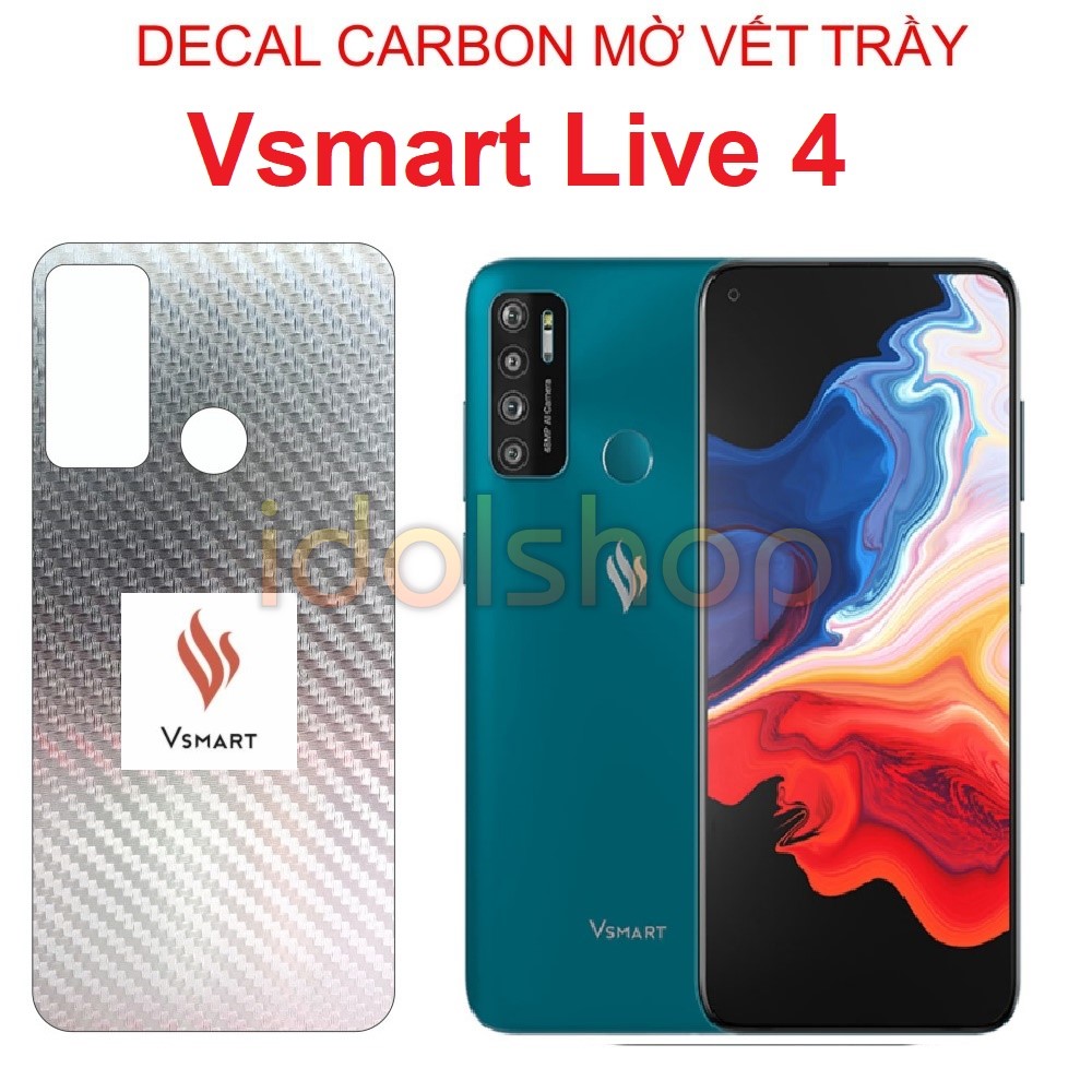 Dán Cacbon mặt lưng Vsmart Live 4