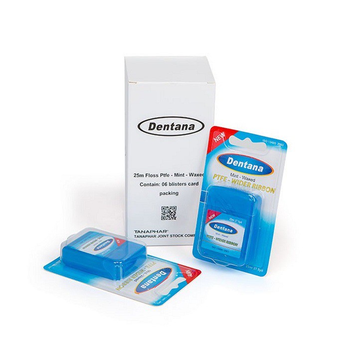 Hộp 6 cuộn chỉ nha khoa dentana đơn sợi cuộn dài 25m