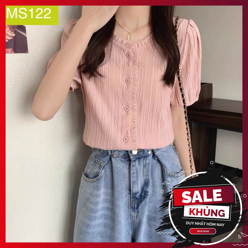 ❌ FREESHIP- ÁO SƠ MI CỔ BÈO XÔ NHĂN (MS122)
