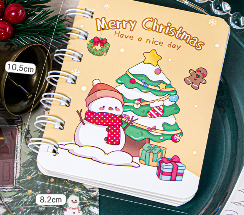 Sổ tay lò xo hình giáng sinh, noel