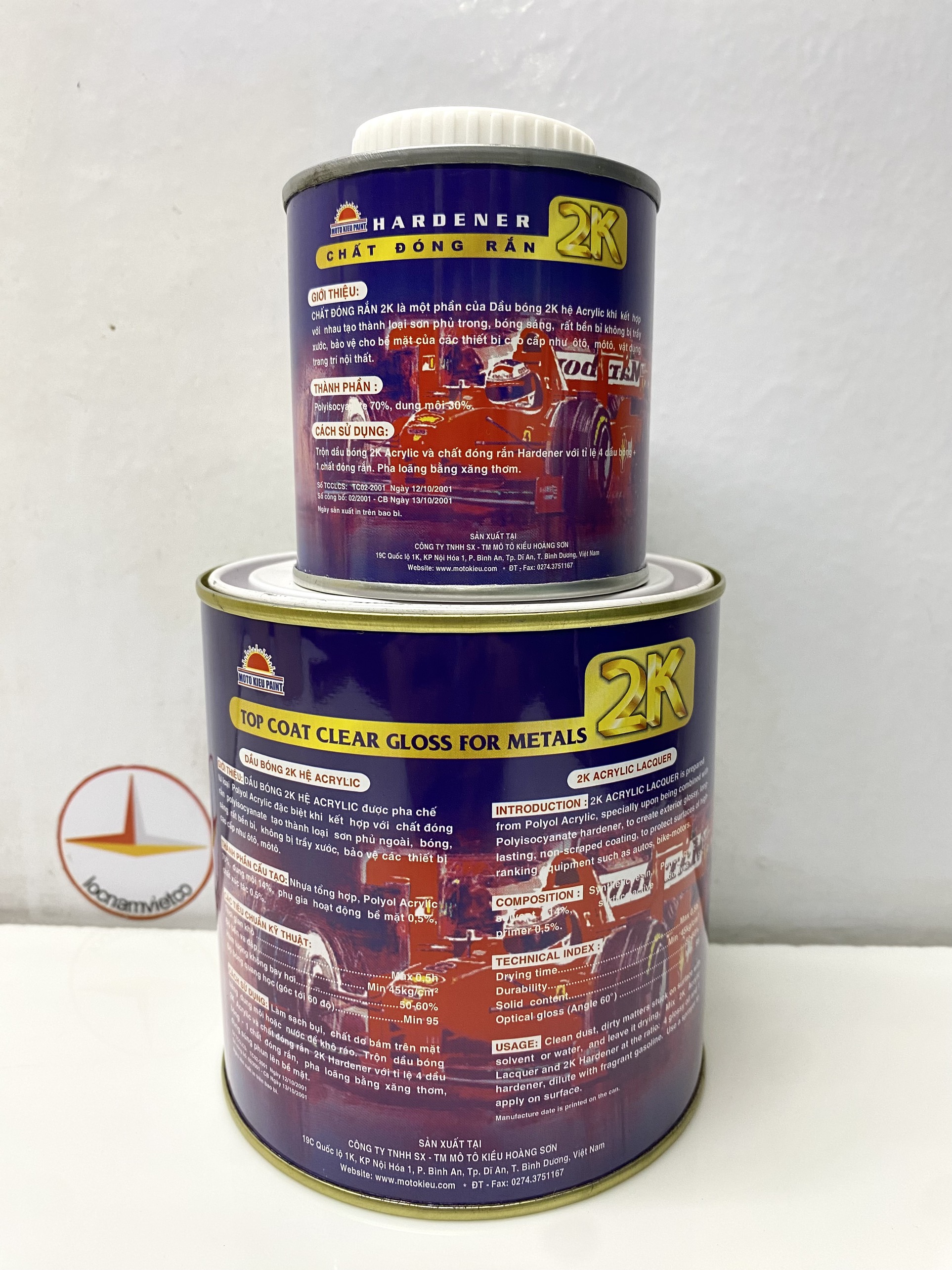 Dầu Bóng 2K  Motokieu, sơn 2k vỏ tím 1kg