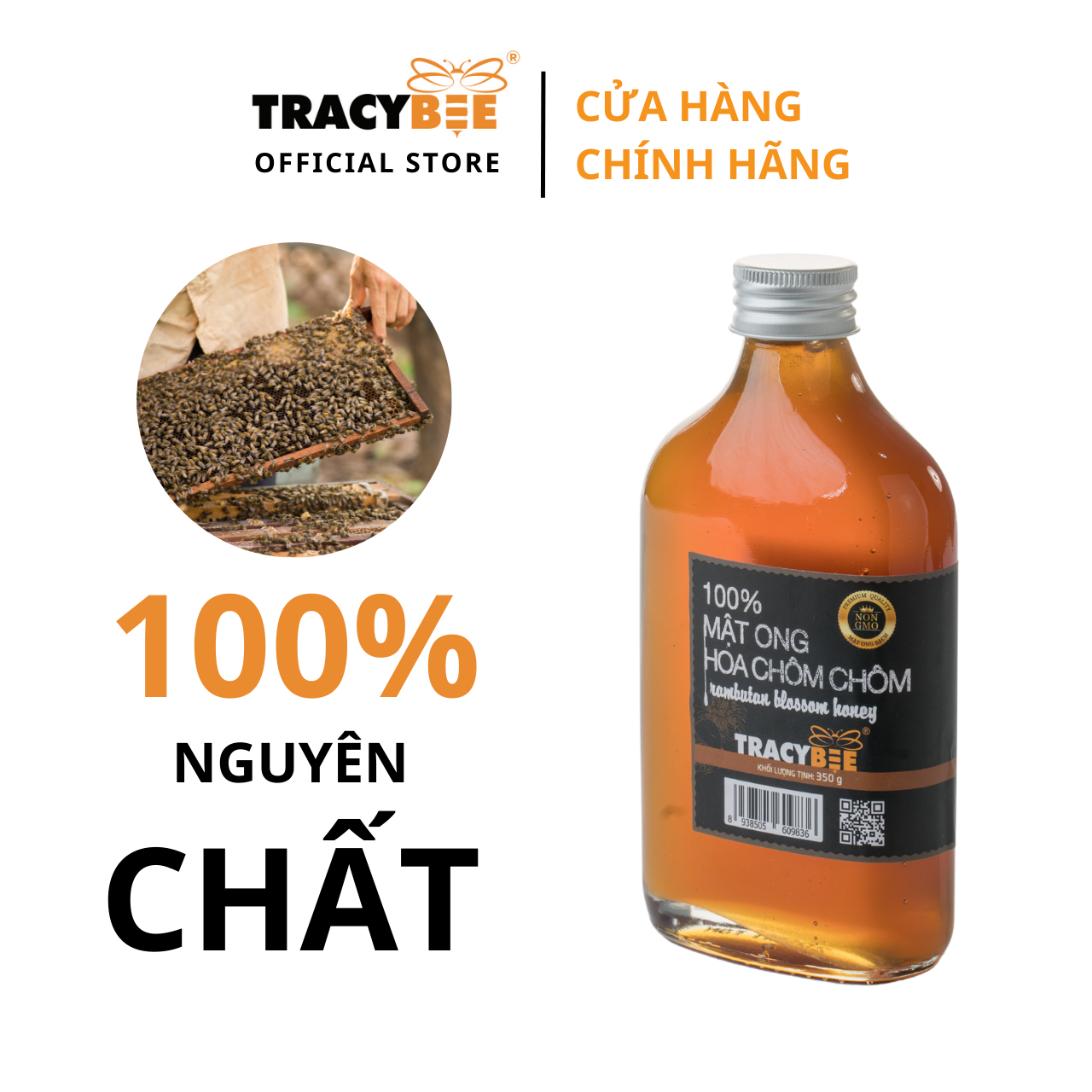 Mật ong hoa chôm chôm Tracybee 350g