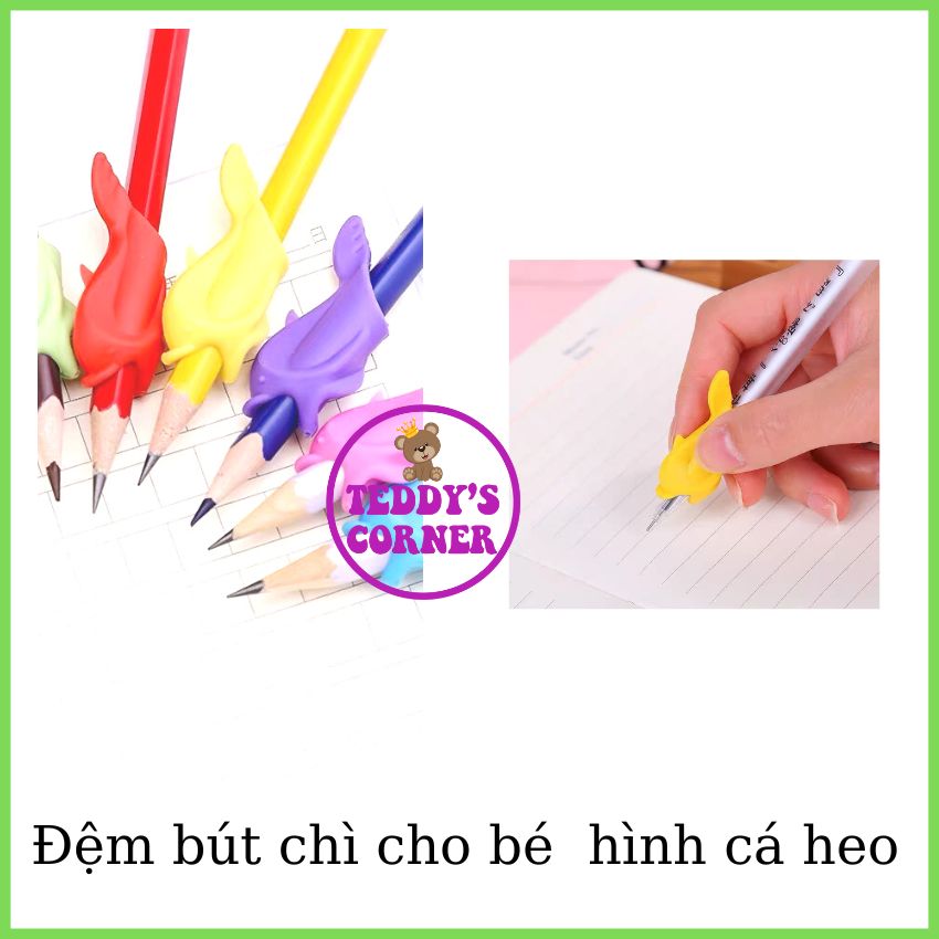 Túi Đệm Bút Hình Cá Heo Cho Bé, Màu Sắc Dễ Thương, Giúp Bé Tập Cầm Bút Chì Viết 1 Cách Dễ Dàng, Thành Thạo.