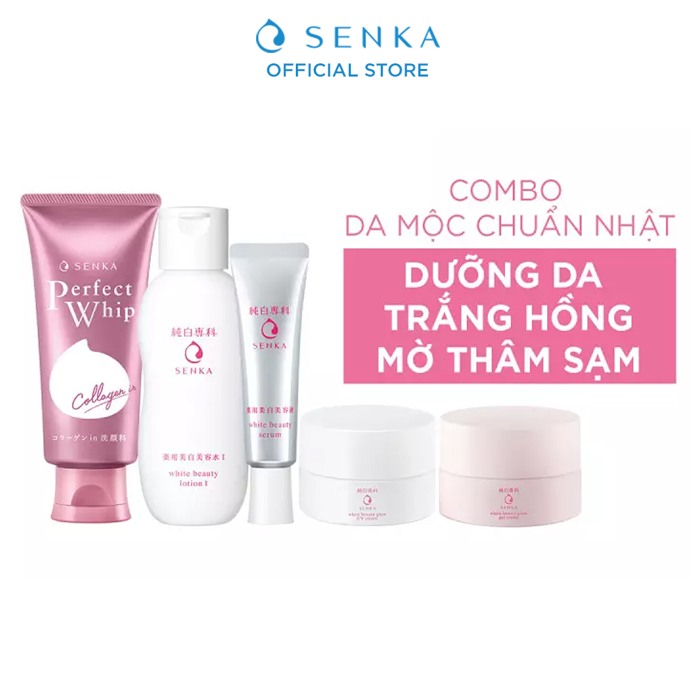 Bộ 5  sản phẩm dưỡng trắng Senka