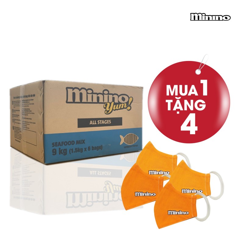 Thức ăn cho mèo Minino Yum thùng 9kg (6 túi x 1,5kg)