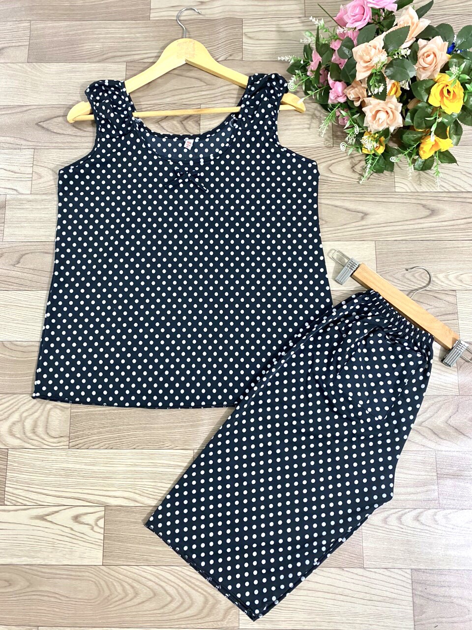 COMBO 4BỘ ĐỒ LỬNG CHẤM BI SÁT NÁCH. FREE SIZE 60KG